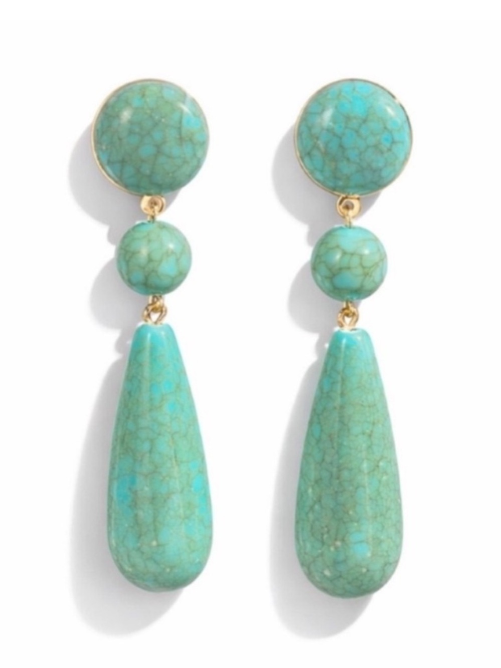 New! Coastal Boho Western Turquoise Drop Earrings (3017)  NWOT